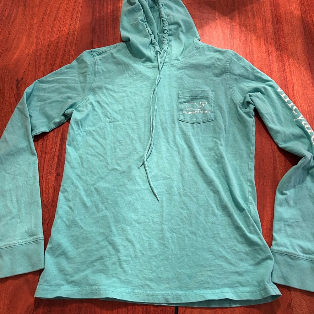 Vineyard Vines teal Hooded Shirt